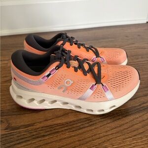 On Running Women's Tangerine, Ivory and Gray Athletic Running Shoes